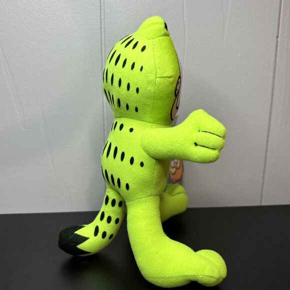 Garfield The Cat 9” Plush Stuffed Animal Neon Green Toy Factory 2022 Nickelodeon - Picture 2 of 9